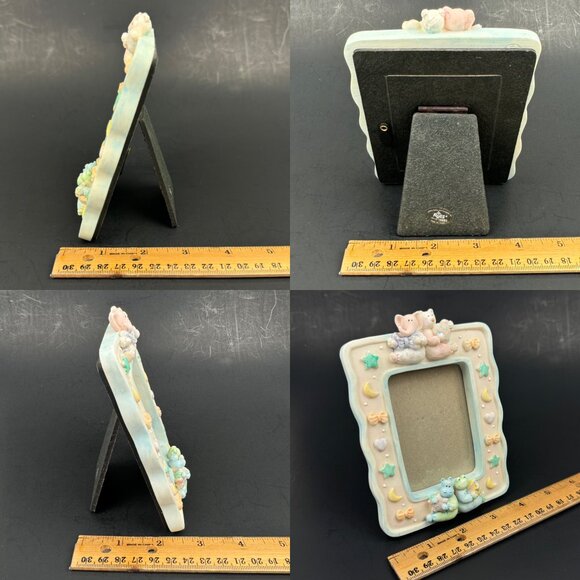 Vtg Russ Baby Nursery Small Ceramic Porcelain Tabletop Pic Photo Frame Pastel - Picture 4 of 12